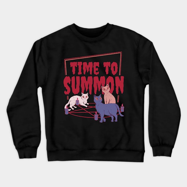 Feline Summoners Unite: Time to Summon Some Fun! Crewneck Sweatshirt by Life2LiveDesign